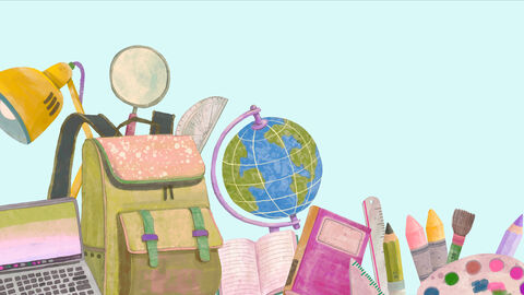 Illustration von Schulutensilien