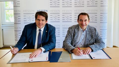 Erster Kreisbeigeordneter Marian Zachow und Kultusminister Prof. Dr. R. Alexander Lorz